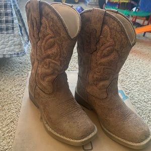 Roper Scout-Tan Vintage Cowboy boots - Faux leather - Toddler Size 9